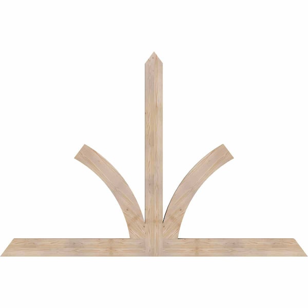 Ekena Millwork Richland Smooth Timber Gable Bracket, Douglas Fir, 96"W x 64"H x 3 1/2"D x 5 1/2"F, 16/12 Pitch GBW096X64X0406RIC00SDF - main